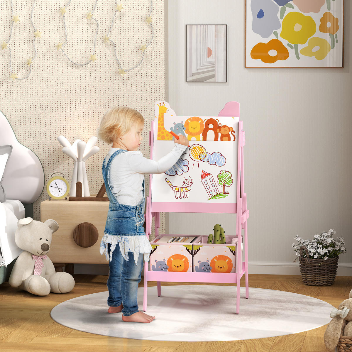 KINDERTAFEL - Rosa, Holzwerkstoff (49/113/53.5cm) - AIYAPLAY
