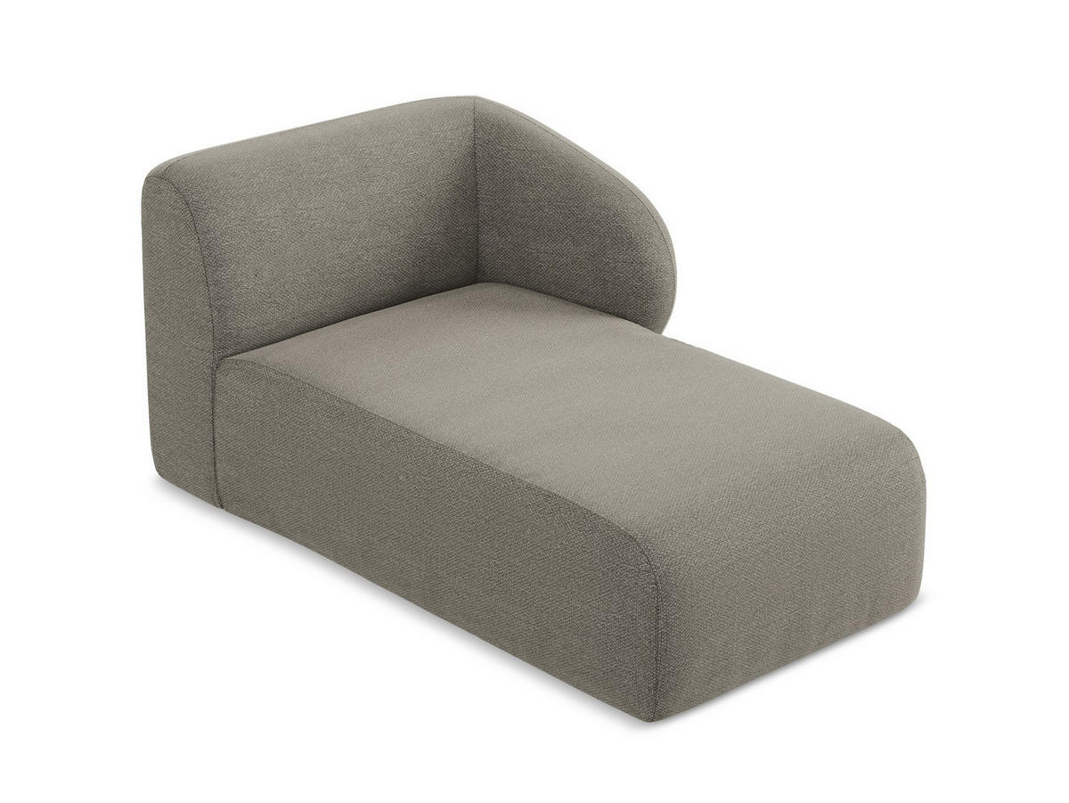 SOFAELEMENT Rechts Bouclé Stoff Grau - Schwarz/Grau, Holzwerkstoff/Kunststoff (91/75/166cm) - Makamii