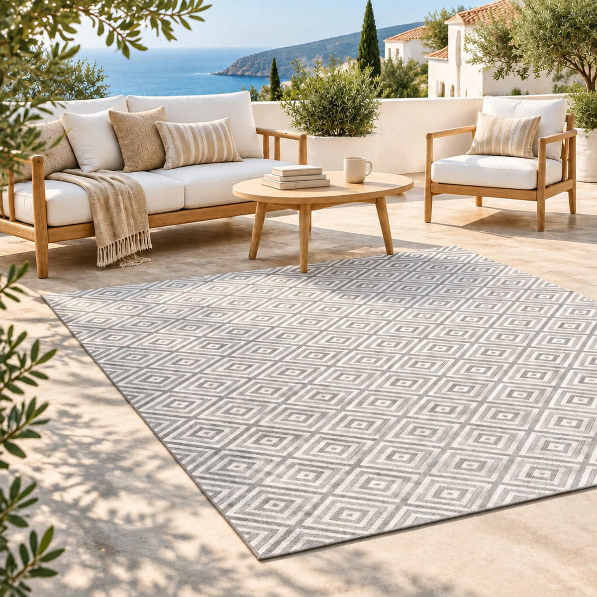 TEPPICH für Innen- und Außenbereiche grau - Grau, Textil (80/150cm) - AFK Living