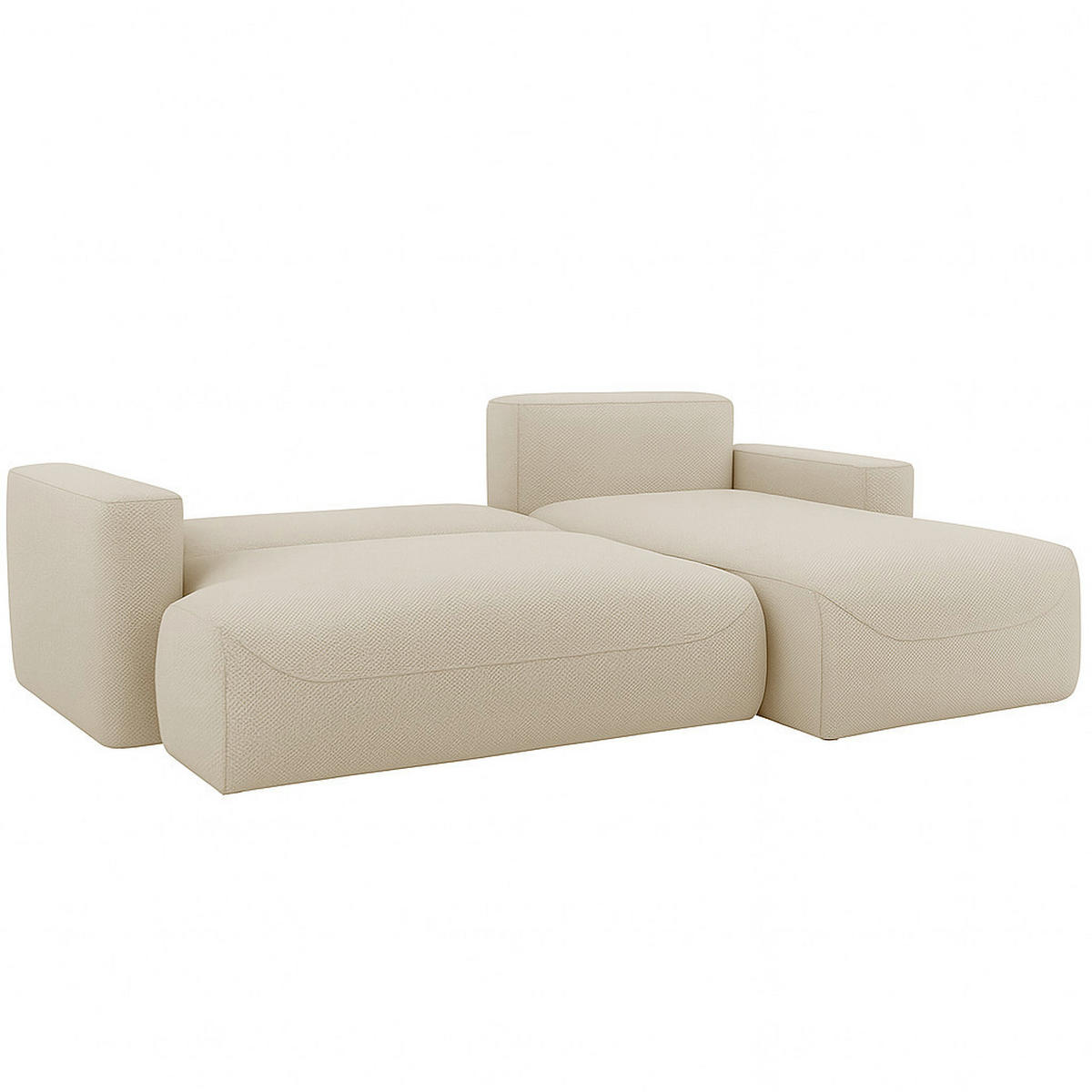 ECKSOFA LUNA mit Bettkasten und Schlaffunktion, Beige - Beige, Textil (195/271cm) - KS Home Concept