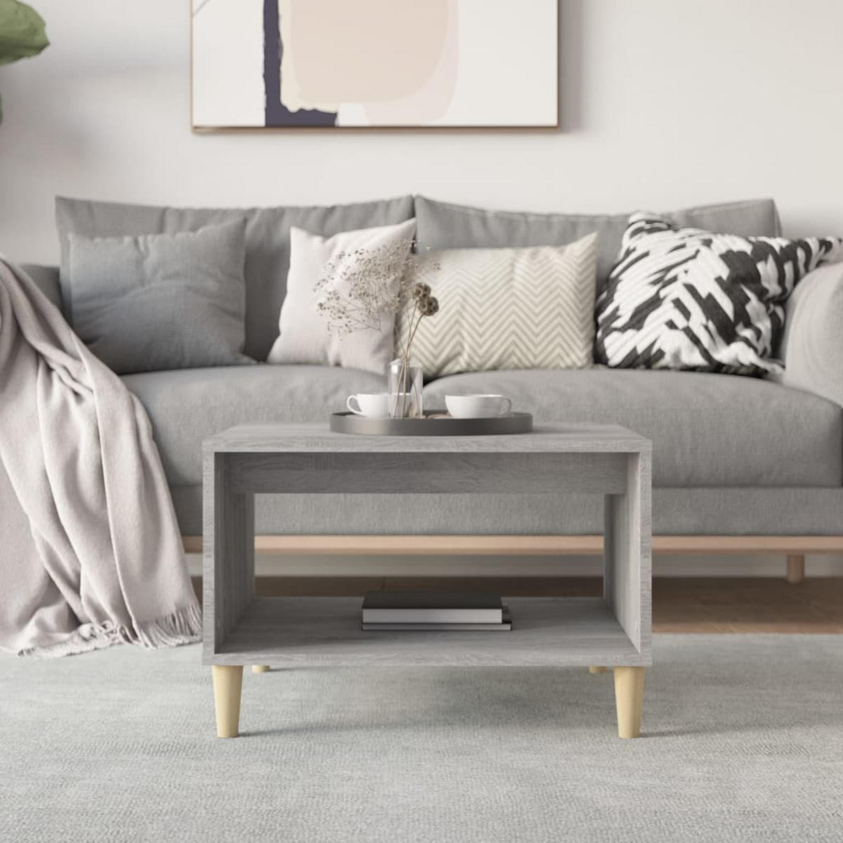 COUCHTISCH Grau Sonoma 60x50x40 cm Holzwerkstoff - Grau, Holzwerkstoff (60/50/40cm) - furnicato