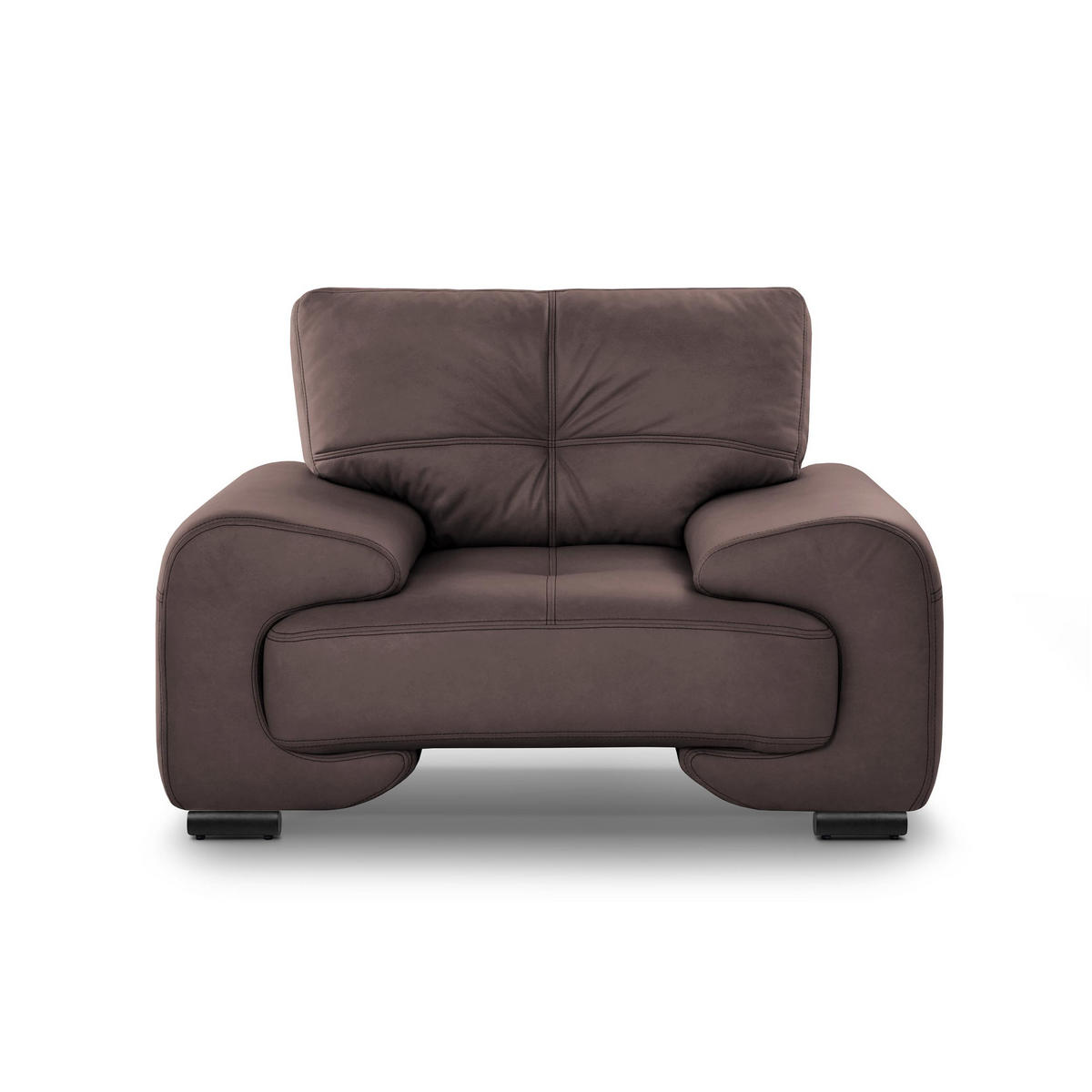 RELAXSESSEL Omega aus Kunstleder, Dunkelbraun - Dunkelbraun/Schwarz, Leder (128/88/98cm) - Beautysofa
