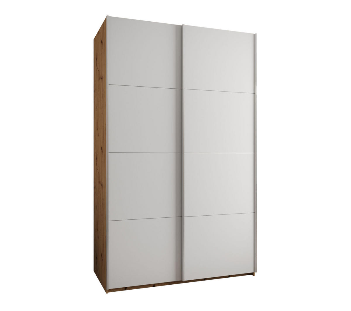 SCHWEBETÜRENSCHRANK 245,5/160/64 2-türig - Silberfarben/Weiß, Holz/Metall (160/245/64cm) - Abiks Möbel