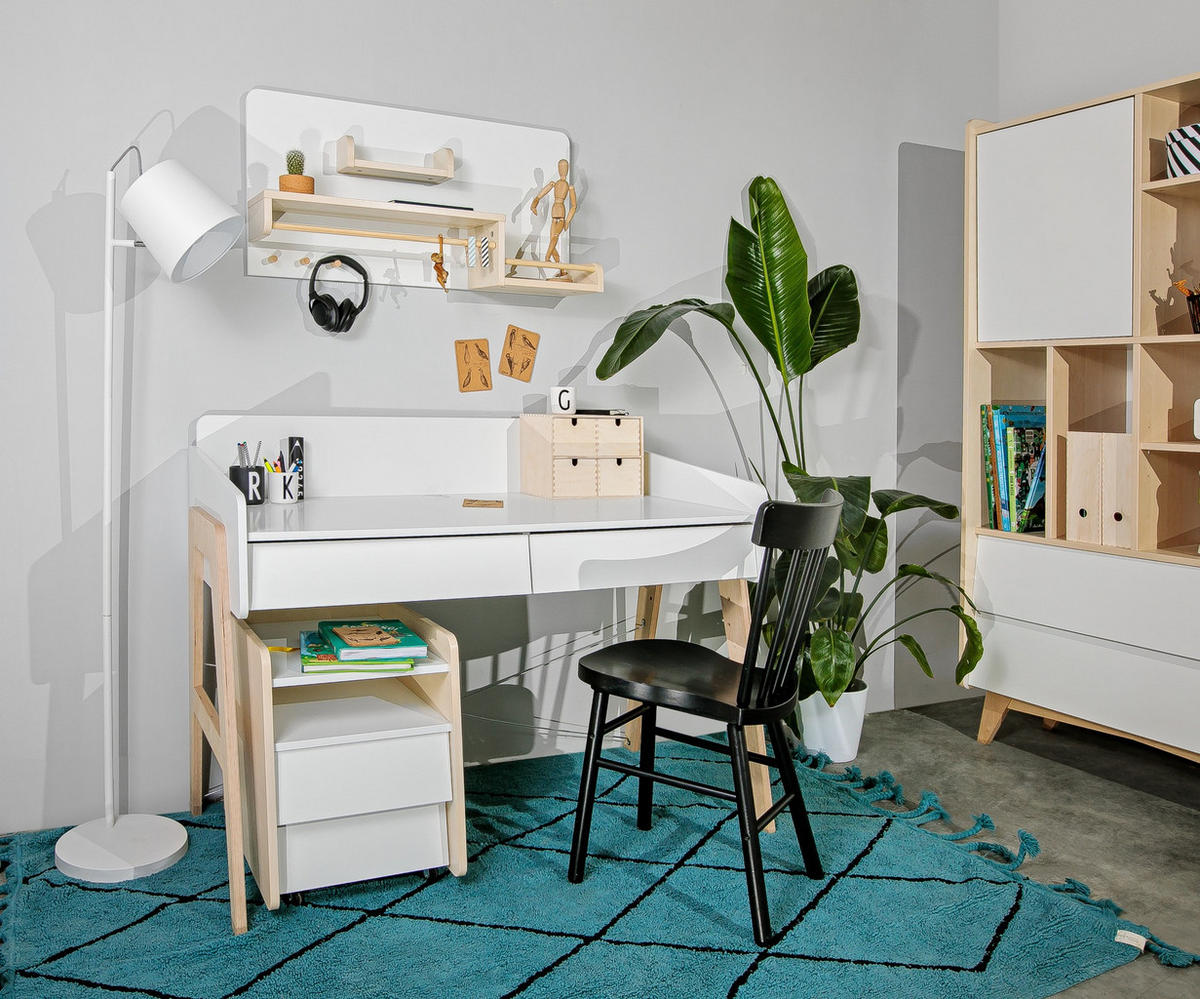 KINDERSCHREIBTISCH SoSixty - Weiß, Holzwerkstoff (128/74/65cm) - RAUMHIRSCH FURNITURE