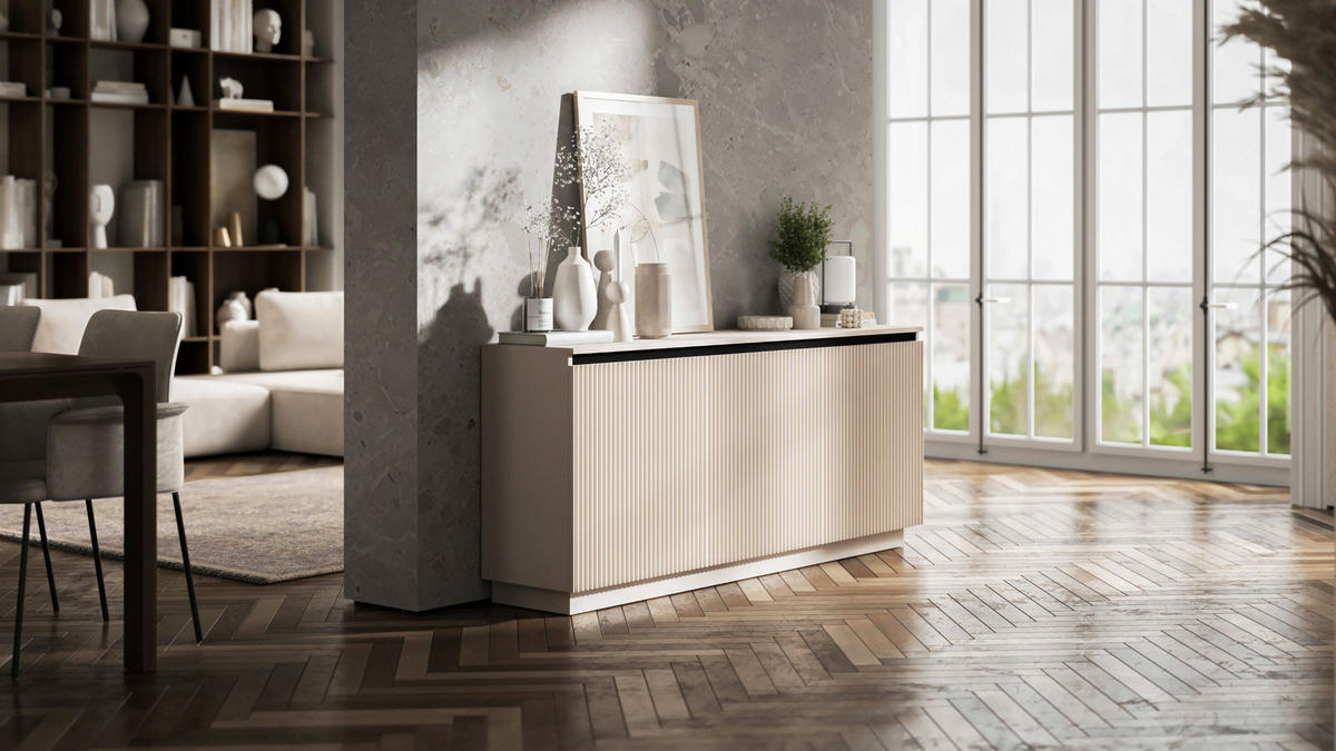 KOMMODE Selene 3D Kaschmir Matt Glamour 167 cm - Kaschmir, Holzwerkstoff (166.8/71.4/35cm) - Meble Lindner