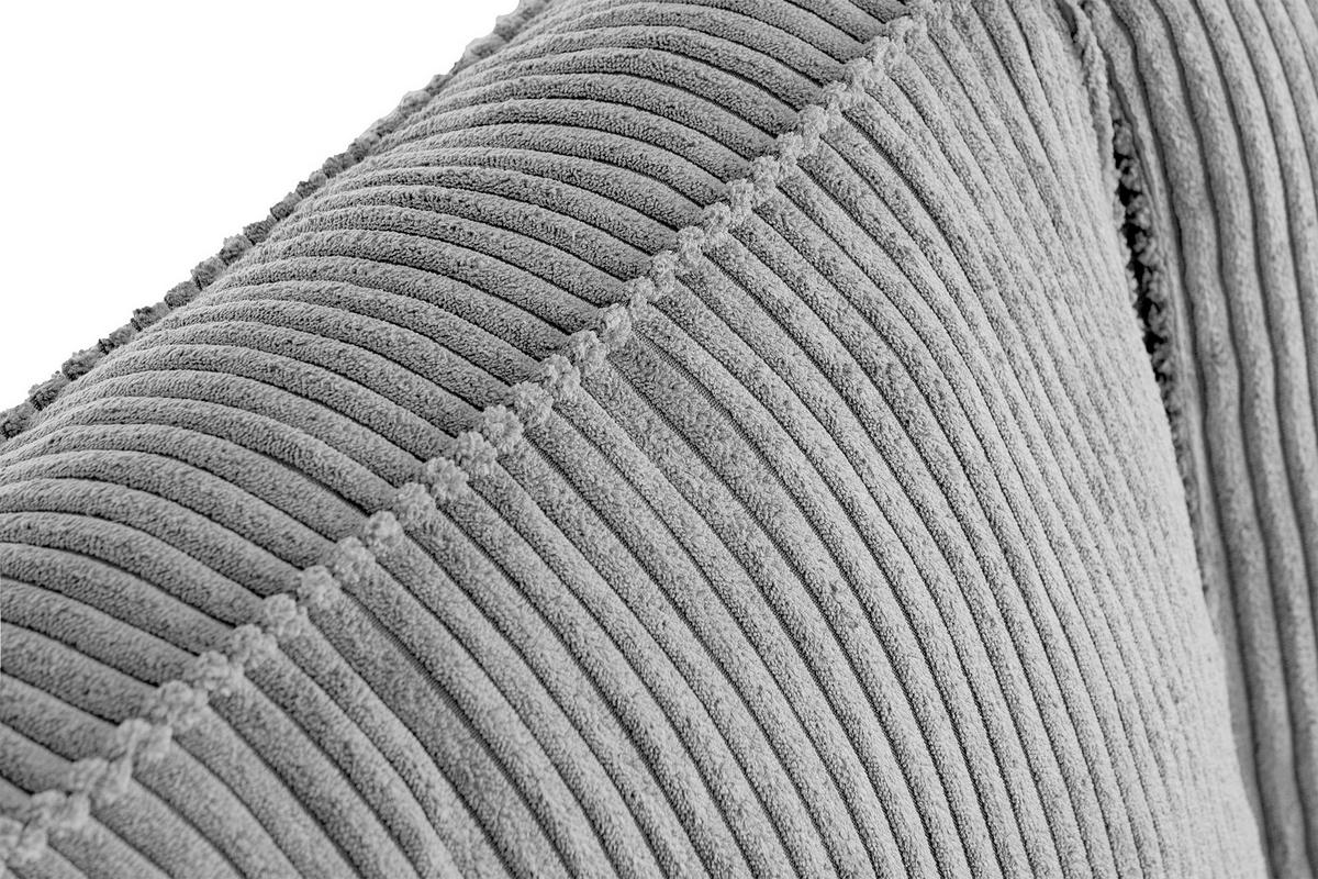 2-SITZER-SOFA INVIA Klassische-Stil mit Armlehnen, Feinkord-Stoff, Grau - Hellgrau/Schwarz, Textil (164/87/98cm) - KONSIMO®