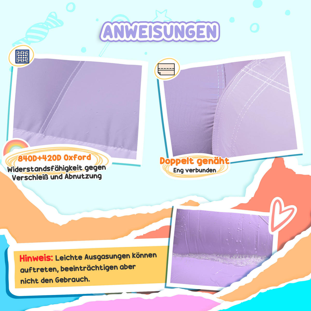 HÜPFBURG, Mehrfarbig, Oxfordstoff, 250L x 165B x 200H cm - Multicolor, Textil (250/165/200cm) - AIYAPLAY