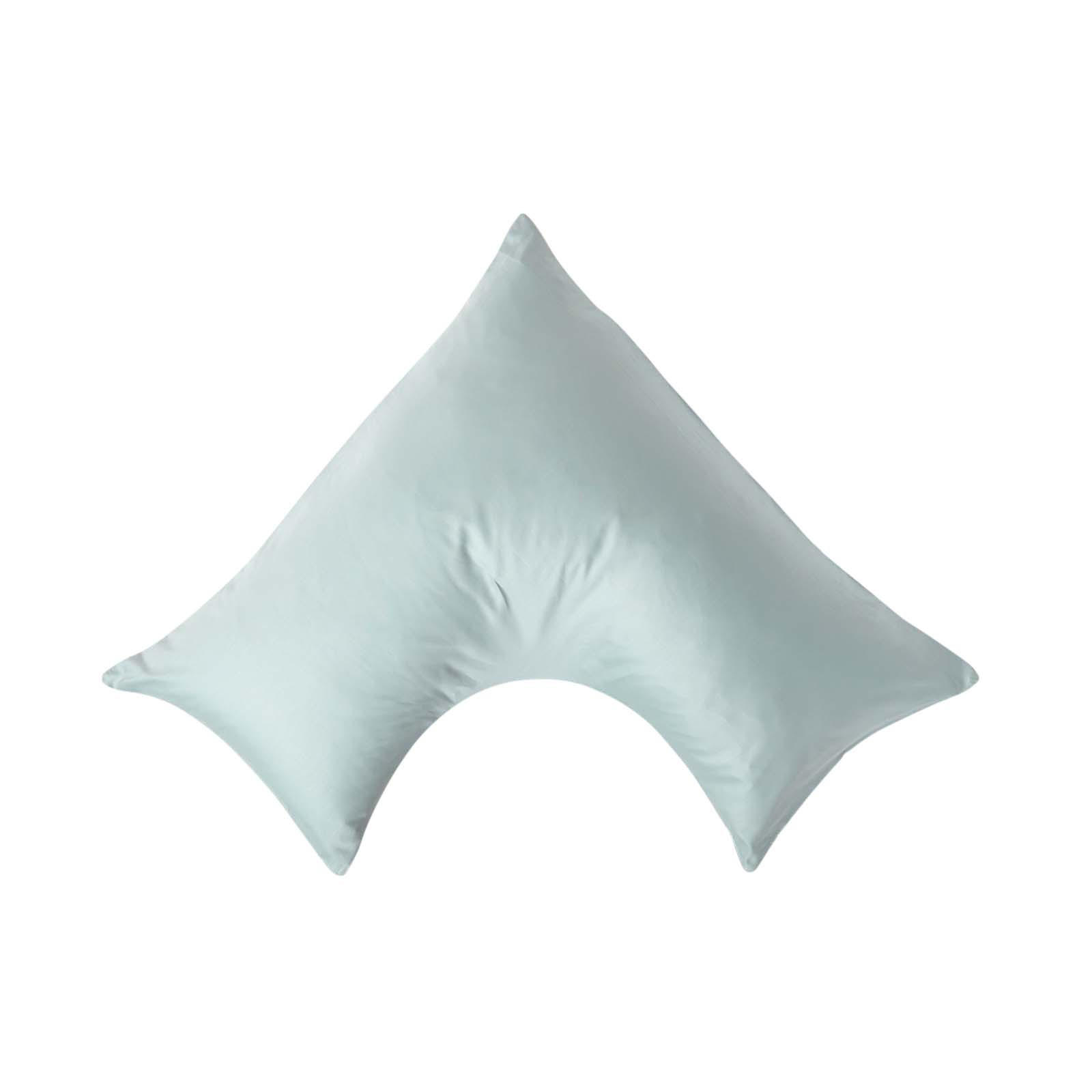 BIO-KISSENBEZUG für V-Form-Kissen, Satin, Fadendichte 400 - Hellblau, Textil (38/76cm) - Homescapes