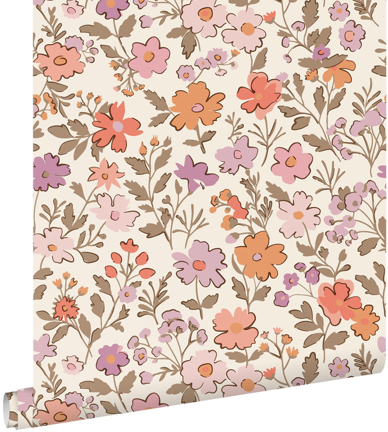 TAPETE Blumen 53 cm x 10.05 m - Lila, Papier (53/0.1cm) - ESTAhome