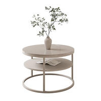 COUCHTISCH CIRI SLIM KASCHMIR HOCHGLANZ mit Regal - Beige, Holzwerkstoff (60/60/42cm) - Lookway