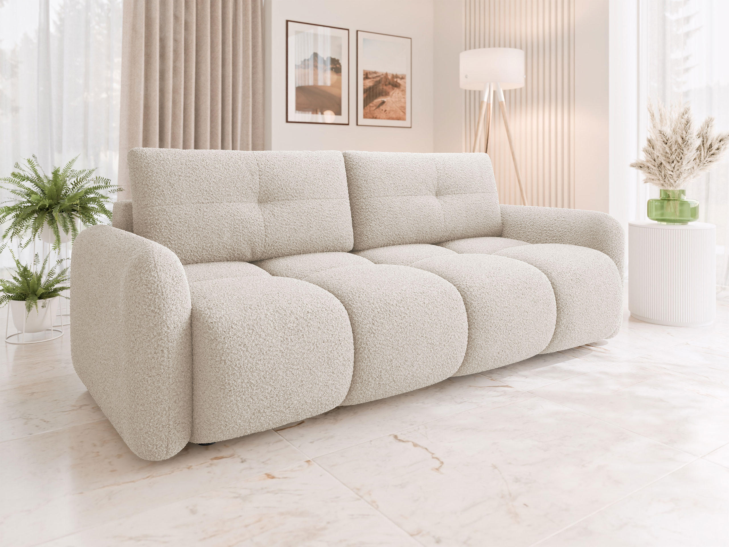 SCHLAFSOFA Sandy - Schwarz/Naturfarben, Holz/Kunststoff (232/94/121cm) - MIRJAN24