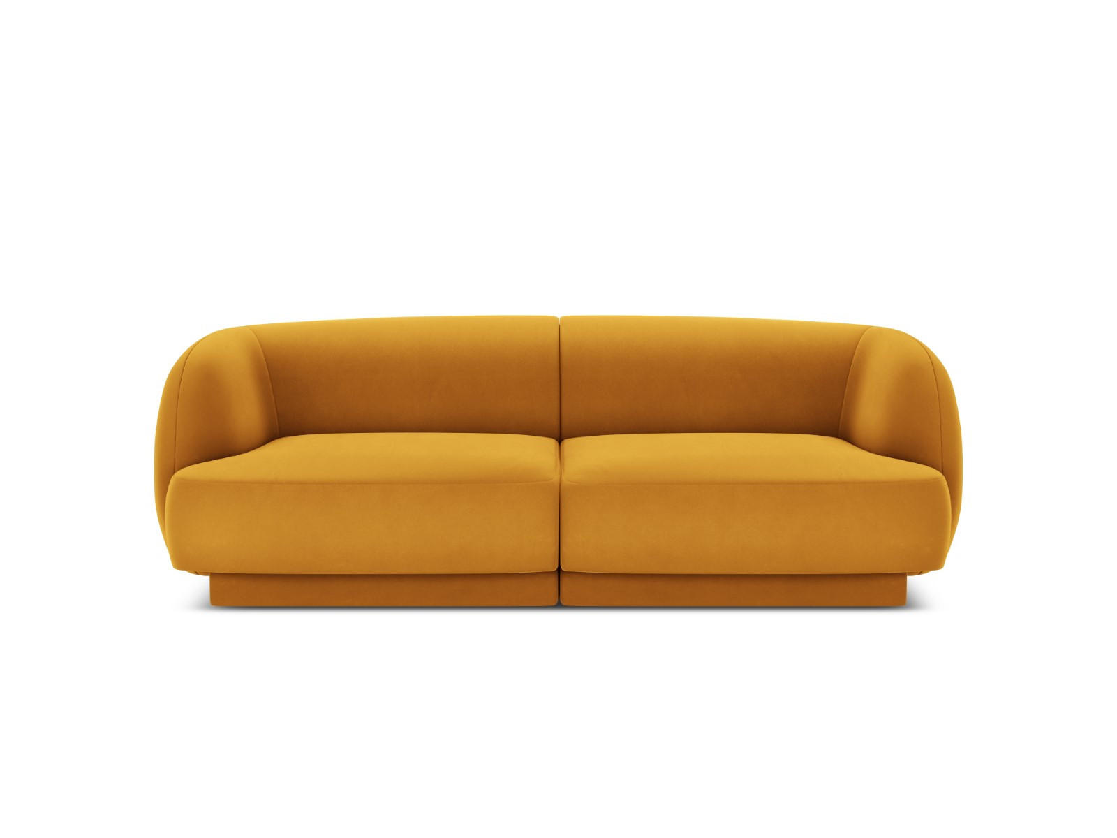 SOFA Miley aus Samt gelb 2 Sitzplätze - Gelb, Textil (90/70/180cm) - Micadoni