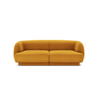 SOFA Miley aus Samt gelb 2 Sitzplätze - Gelb, Textil (90/70/180cm) - Micadoni