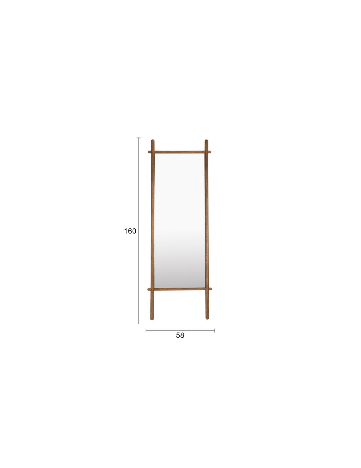 SPIEGEL Solene - Braun - 3.5/58/160 cm - Braun, Holz (58/160/3.5cm)