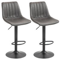 BARHOCKER Mikrofasertuch, Metall Dunkelgrau - Dunkelgrau/Schwarz, Textil/Metall (43/110/46.5cm) - HOMCOM