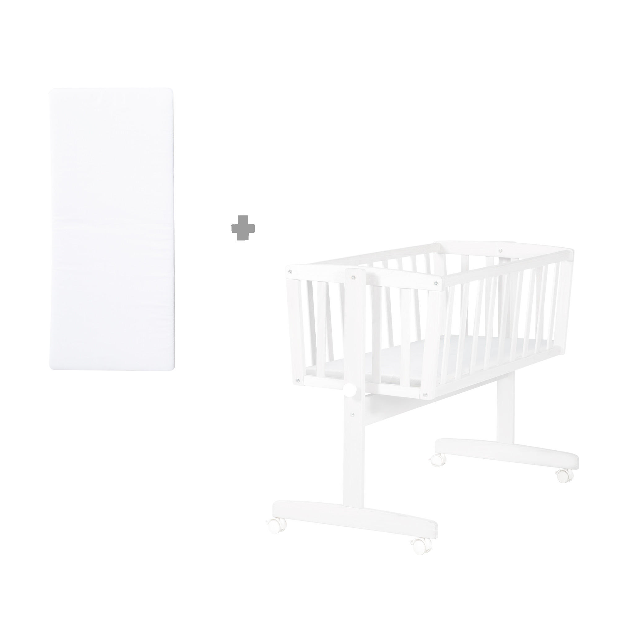 BABYWIEGENSETT - Weiß, Holzwerkstoff/Textil (40/90cm) - Roba