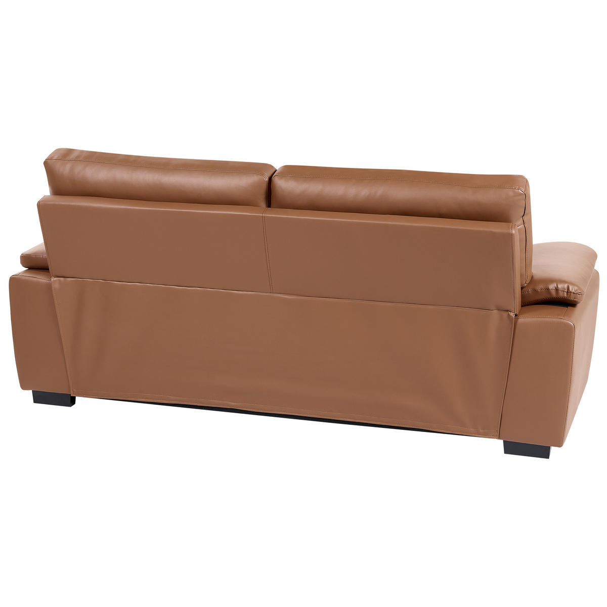 3-SITZER-SOFA Kunstleder goldbraun Vogar - Braun, Kunststoff (195/90/74cm) - Beliani