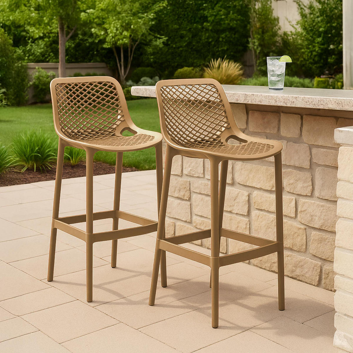 BARHOCKER 2er Set Kunststoff Schlamm - Schlammfarben, Kunststoff (45/105/53cm) - CLP