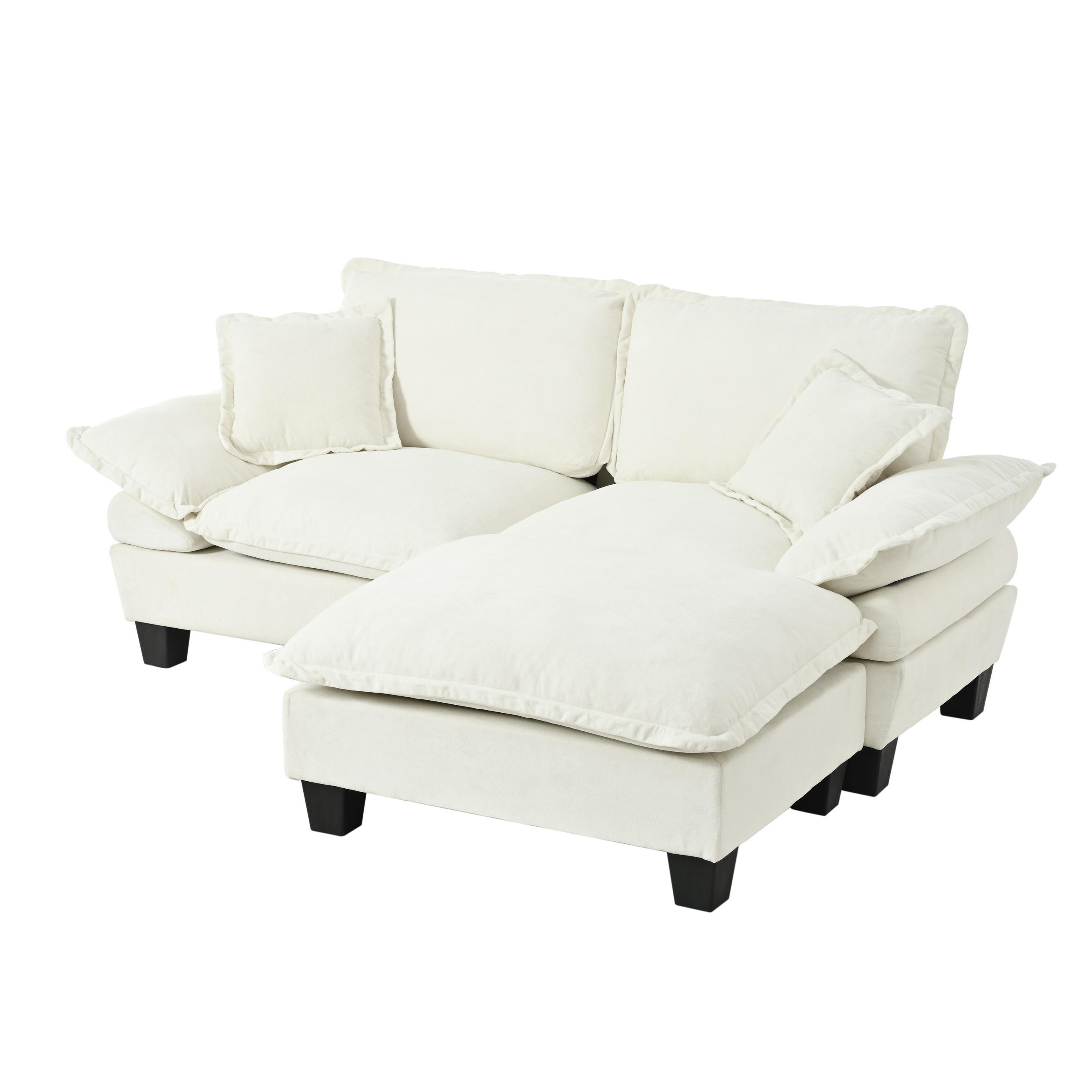 ECKSOFA DE-34658 modular mit Ottomane Beige - Beige, Holzwerkstoff (151/194cm) - ComfortXL