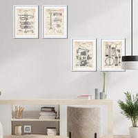 POSTER Set mit 4 Jahrgang MusikPatenten A4 Rahmenlos - Klar, Papier (29.7/3cm) - Nacnic