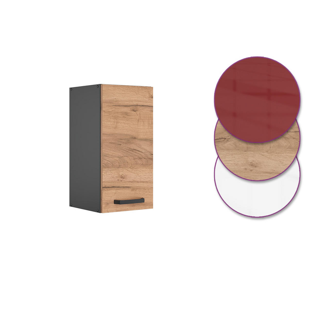 HÄNGESCHRANK R-Line Goldkraft Eiche 30 cm - Honigeiche/Anthrazit, Holzwerkstoff (30/60/31cm) - Vicco