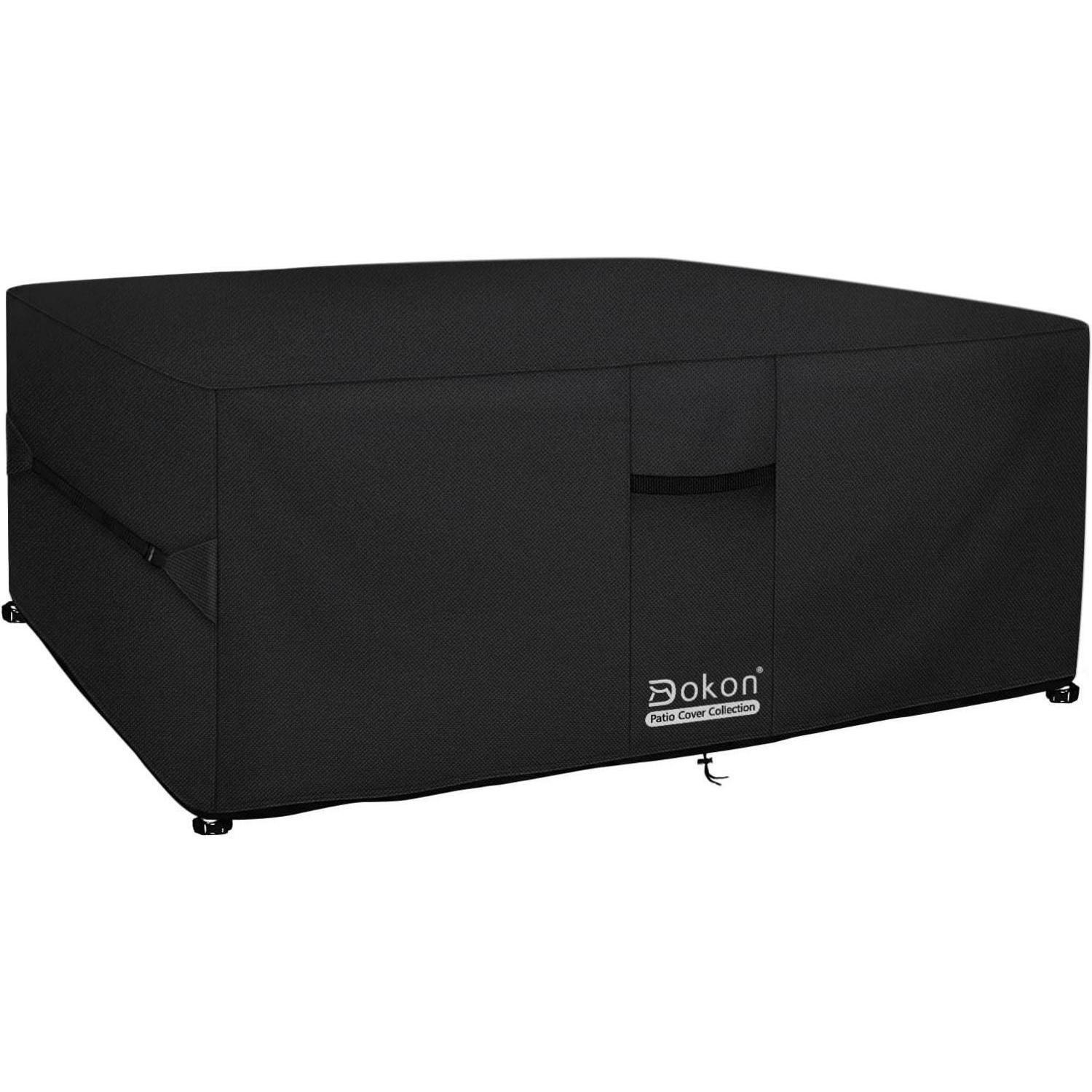 ABDECKHAUBE für Gartenmöbel 150 x 150 x 74 cm Schwarz - Schwarz, Textil (150.1/75.2/150cm)