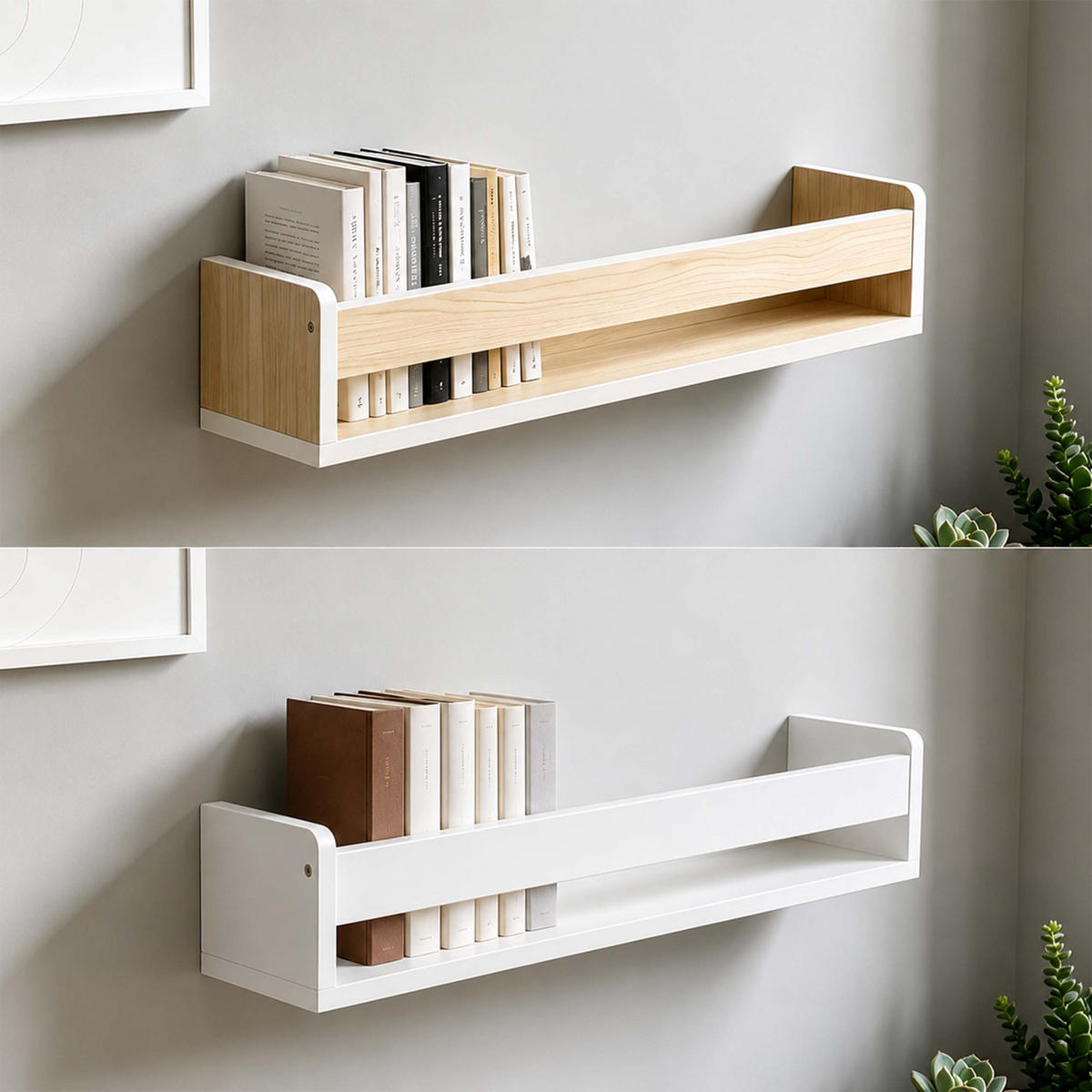 RAFT natur copii perete set-3-piese 10x58x12 cm - maro deschis, compozit lemnos (58/10/12cm) - Relaxdays