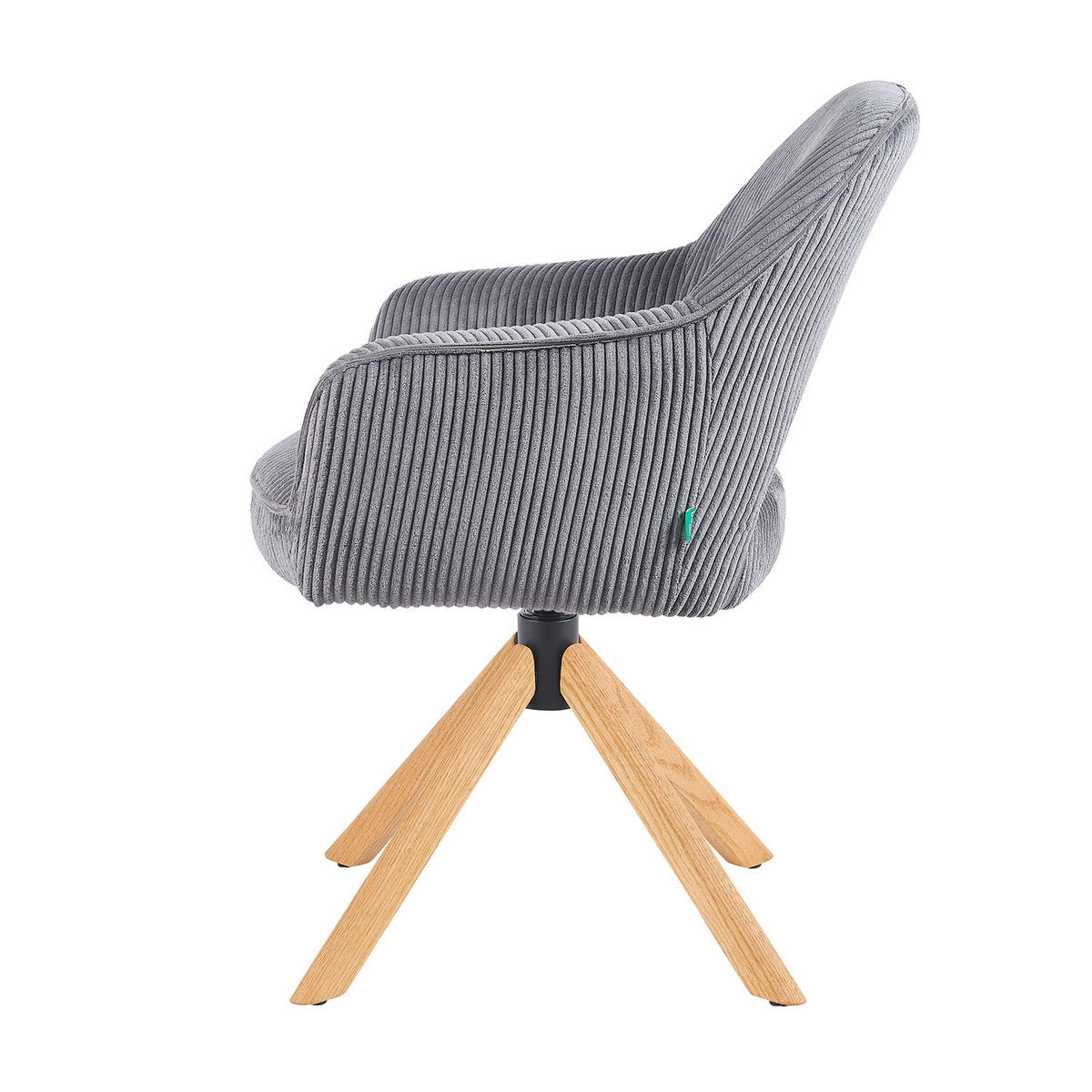 DREHSTUHL Mika-Lara - Honigeiche/Grau, Eichenholz/Holz (60/87/65cm) - DUBI Möbel