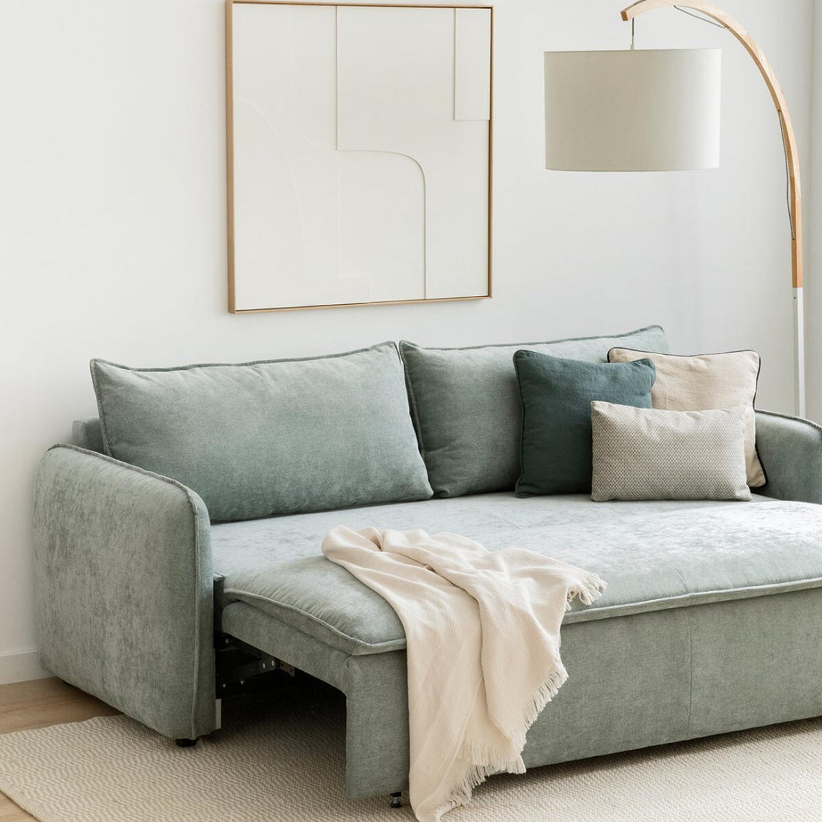 SCHLAFSOFA Ander Grün 224 cm x 89 cm - Grün, Textil (224/89/92cm) - Kenay Home