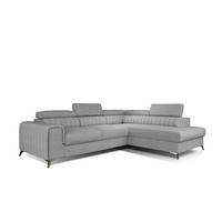 ECKSOFA - OLIVIER (Rechts, Hellasche) - Silberfarben/Hellgrau, Textil (275/205cm) - Möblo