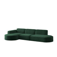 ECKSOFA Palma In Noel - Grün, Holzwerkstoff/Textil (296/165cm) - Fun Möbel