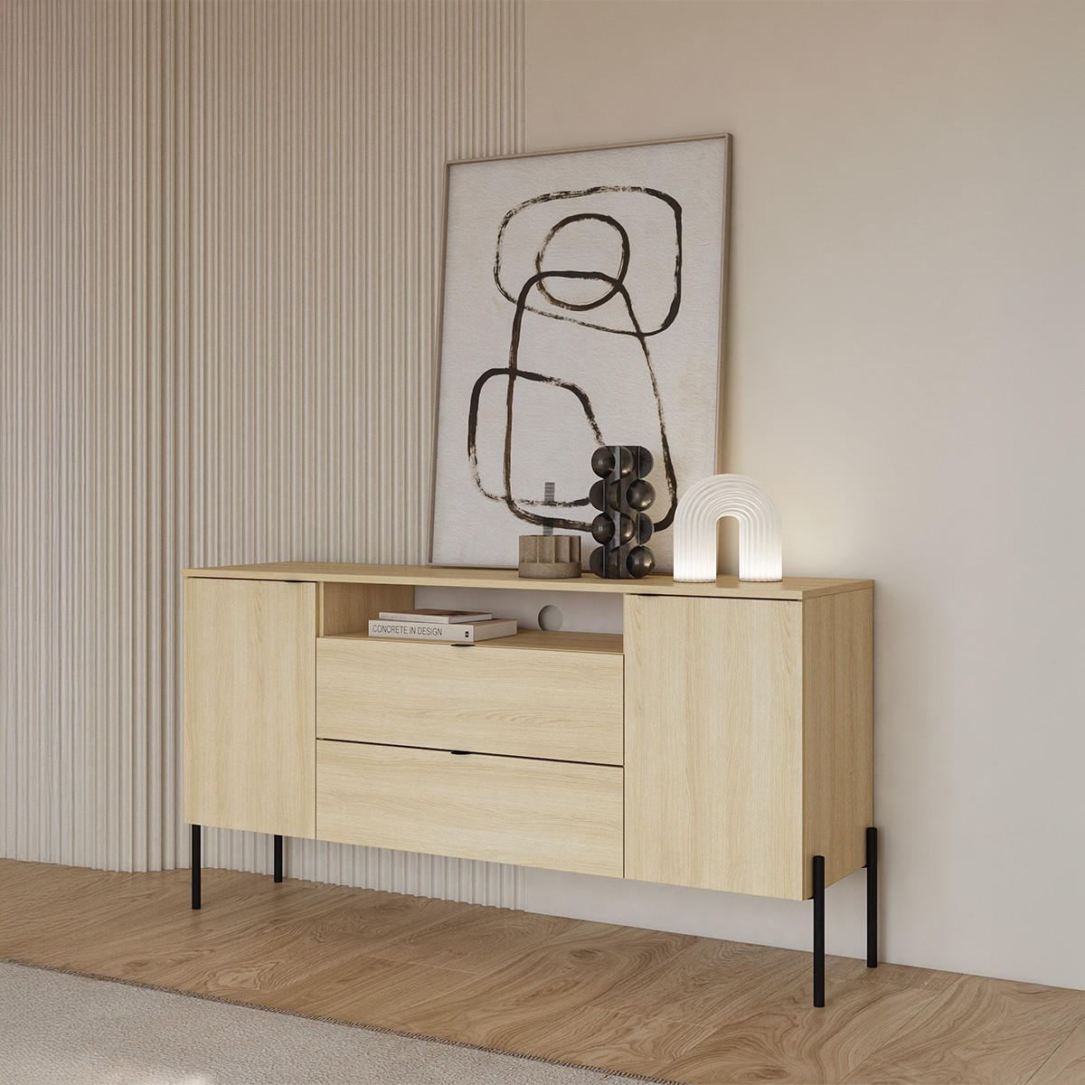 SIDEBOARD Lucilla Holz - Braun, Holzwerkstoff (140/75/40cm) - Petits-meubles