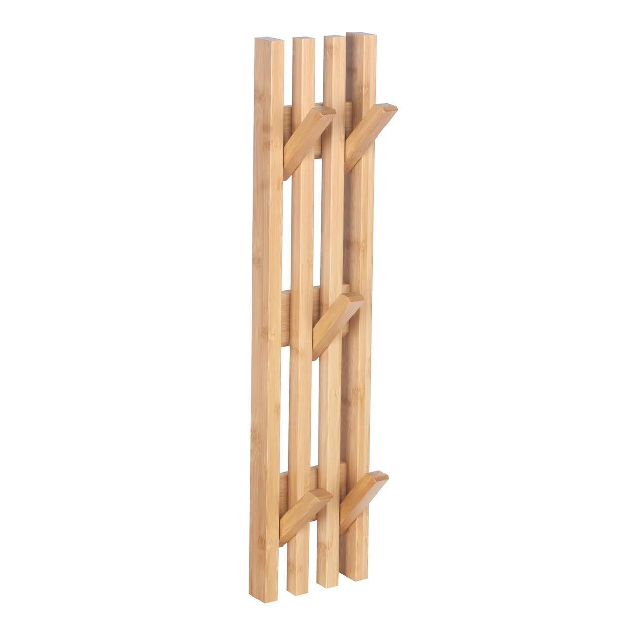 WANDGARDEROBE Bambus Naturfarben 6 Haken 60x14x3,5 cm - Naturfarben, Holz (14/60/3.5cm) - Begryf