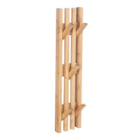 WANDGARDEROBE Bambus Naturfarben 6 Haken 60x14x3,5 cm - Naturfarben, Holz (14/60/3.5cm) - Begryf