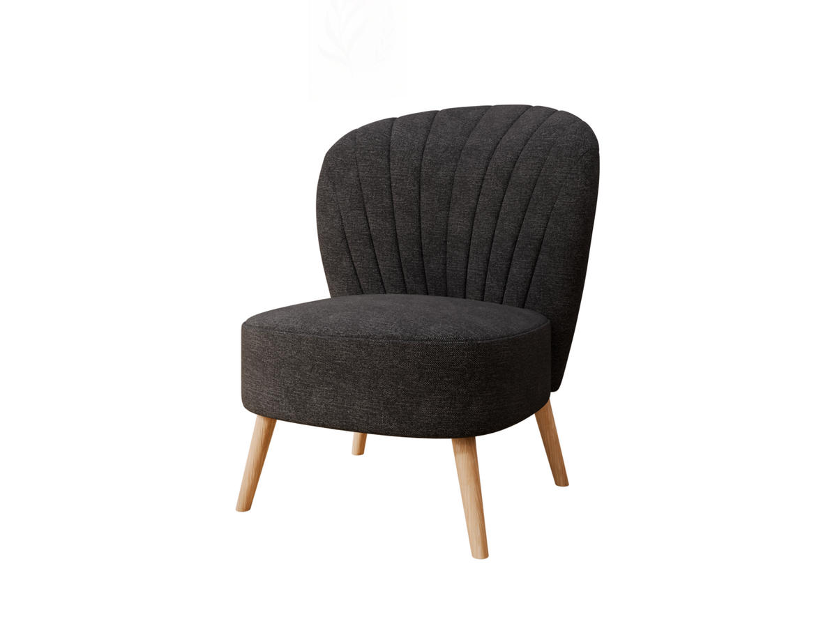 SESSEL Lumora mit Holzbeinen Graphitfarben - Graphitfarben, Holz (68/82/78cm) - Panda Möbel