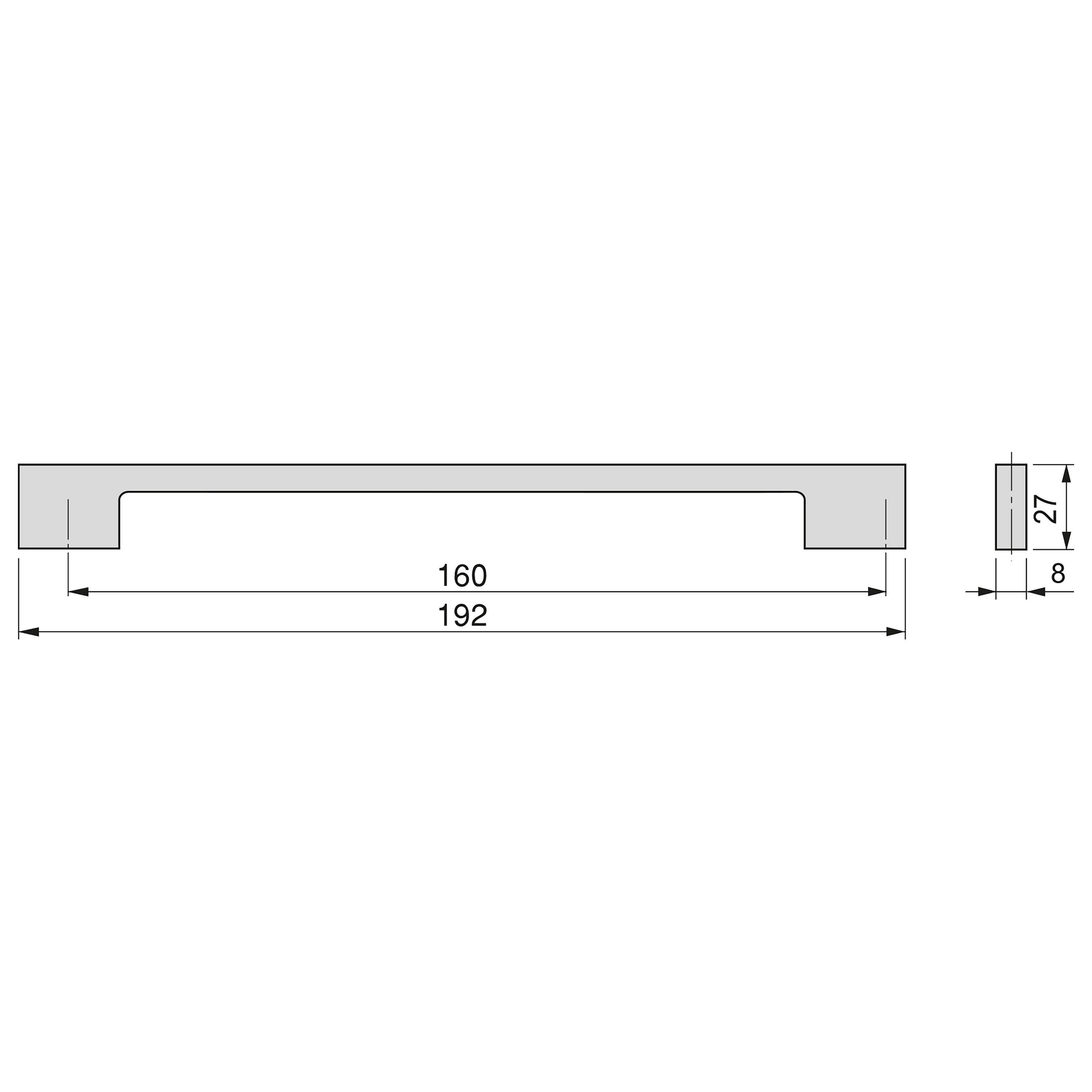 MÖBELGRIFFE Montreal, L192mm, 160mm Achsenabstand, Zamak, verchromt 5er-set - Silberfarben, Kunststoff (0.8/3/19.2cm) - EMUCA