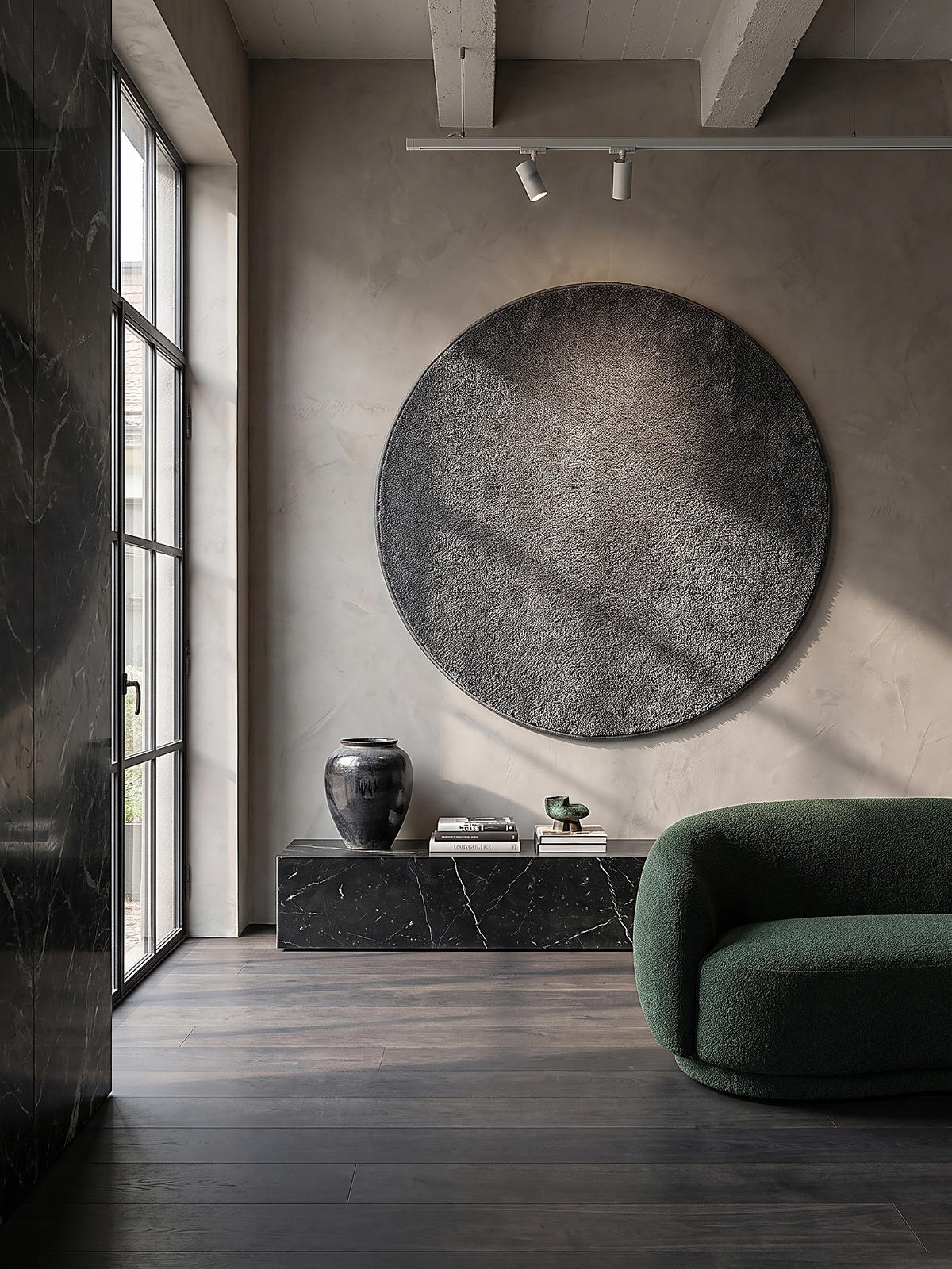 TEPPICH Hochflor BORMIDA Uni Polypropylen Anthrazit Ø 120 cm Rund - Anthrazit, Textil (120/120cm) - KADIMA DESIGN