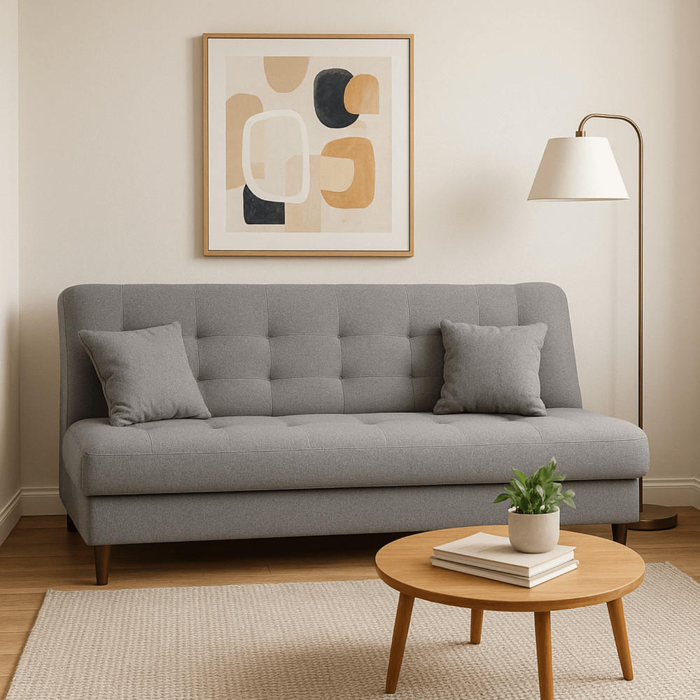 SCHLAFSOFA NEPAL ausziehbar Zweisitzer Grau - Braun/Grau, Holz/Holzwerkstoff (187/95/87cm) - makarowski meble