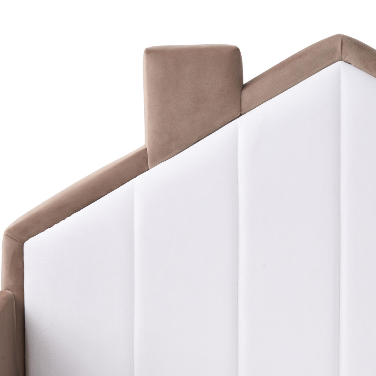 KINDERBETT 90x200 cm Braun Kervan - Hellbraun, Textil (90/200cm) - Beliani