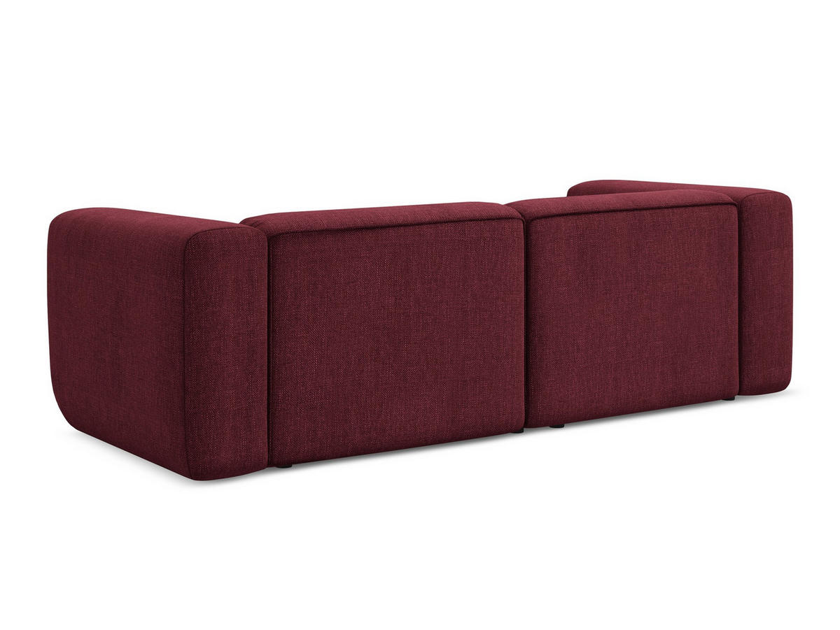 3-SITZER SOFA Chenille Stoff Rot - Rot/Weinrot, Kunststoff/Textil (228/70/89cm) - Makamii