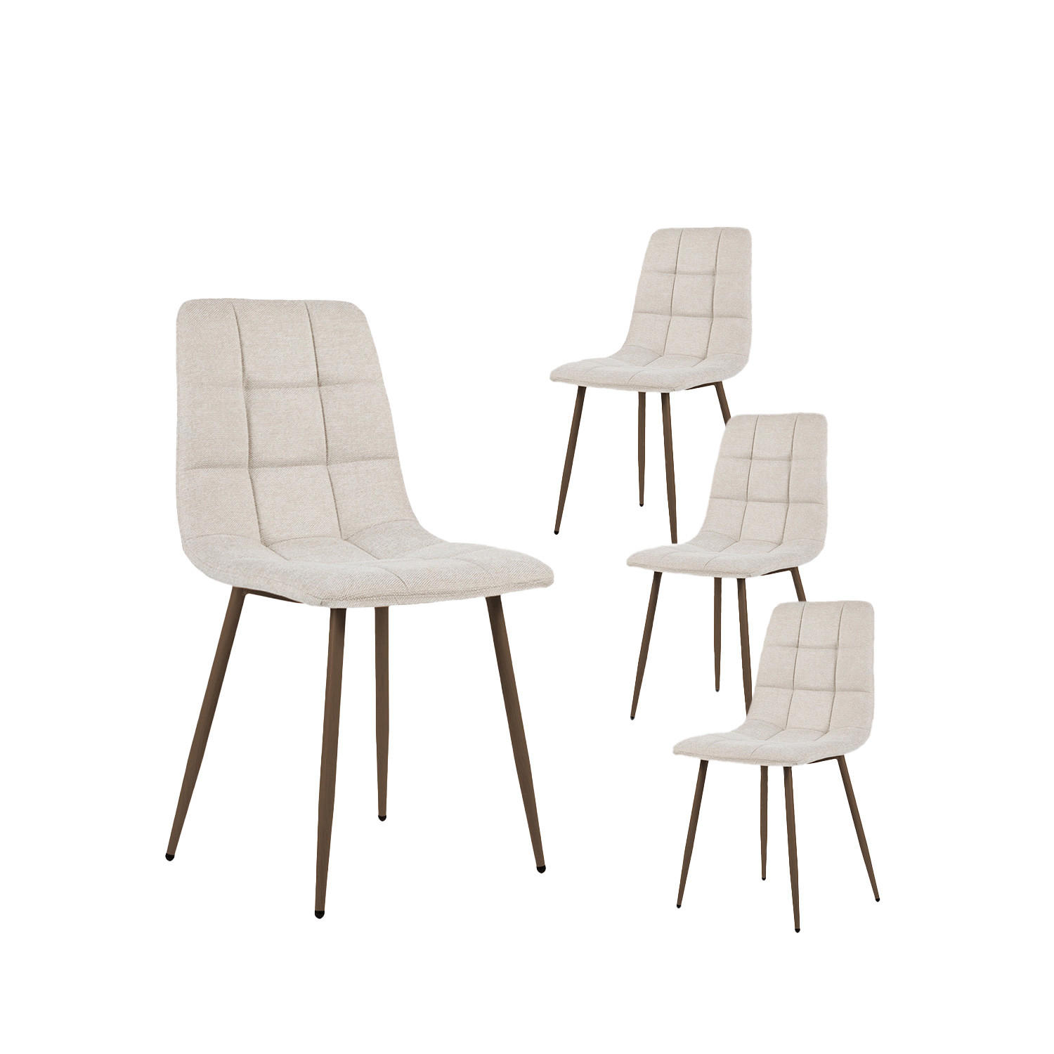 ESSZIMMERSTUHL Ailan Beige 43 cm x 88 cm 4er-Set - Beige, Textil (43/88/56cm) - Klast Home