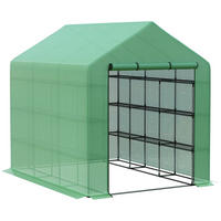 FOLIENGEWÄCHSHAUS, Grün, PE, Stahl - Grün, Kunststoff (180/210/244cm) - Outsunny