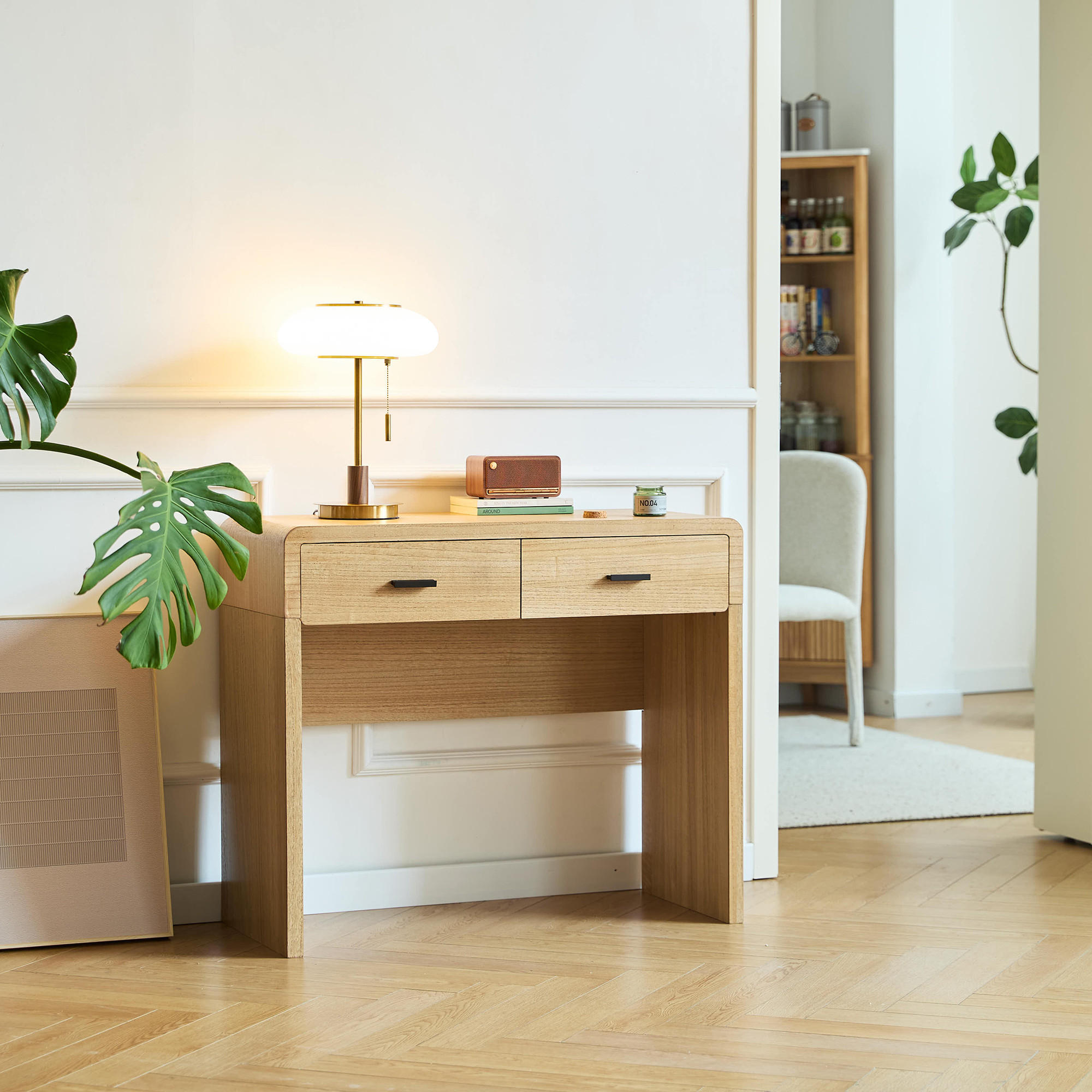 KONSOLENTISCH Rund Braun 90 x 39 x 79 cm - Braun, Holz (39/90/79cm) - Nordlys