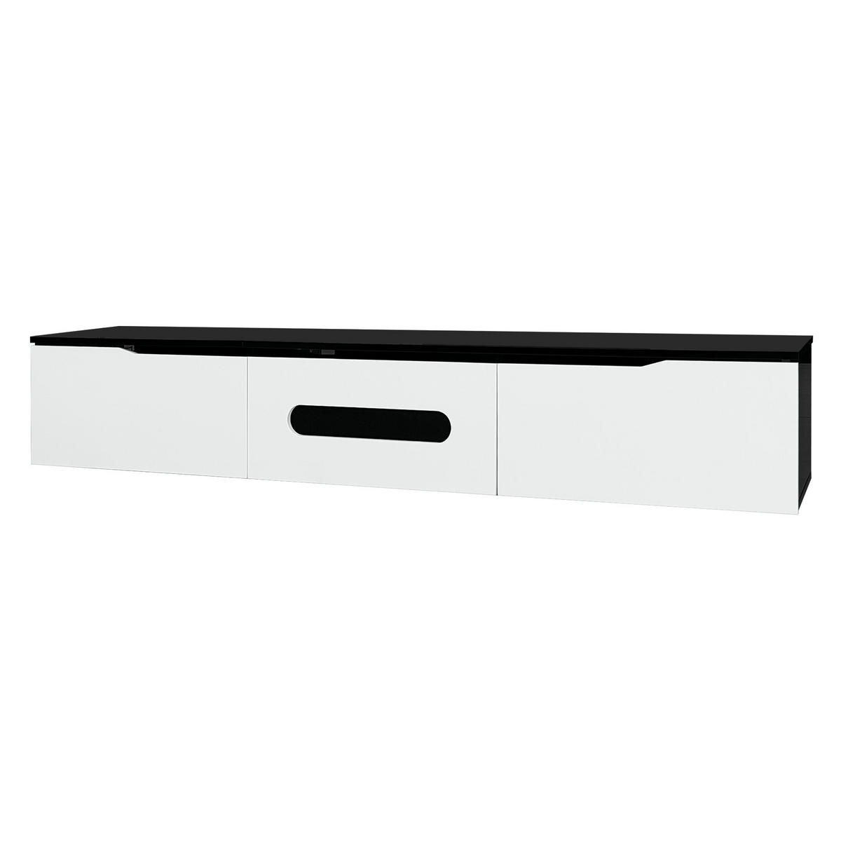 LOWBOARD 180/35/30 cm in Schwarz/Weiß aus MDF und Spanplatte mit LED-Beleuchtung - Schwarz, Holzwerkstoff (35/30/180cm) - OKMYHOME