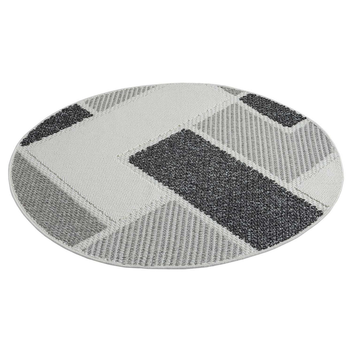 KURZFLOR-TEPPICH Lindo 8877 Grau 200x200 cm Rund - Grau, Textil (200/200cm) - carpet city