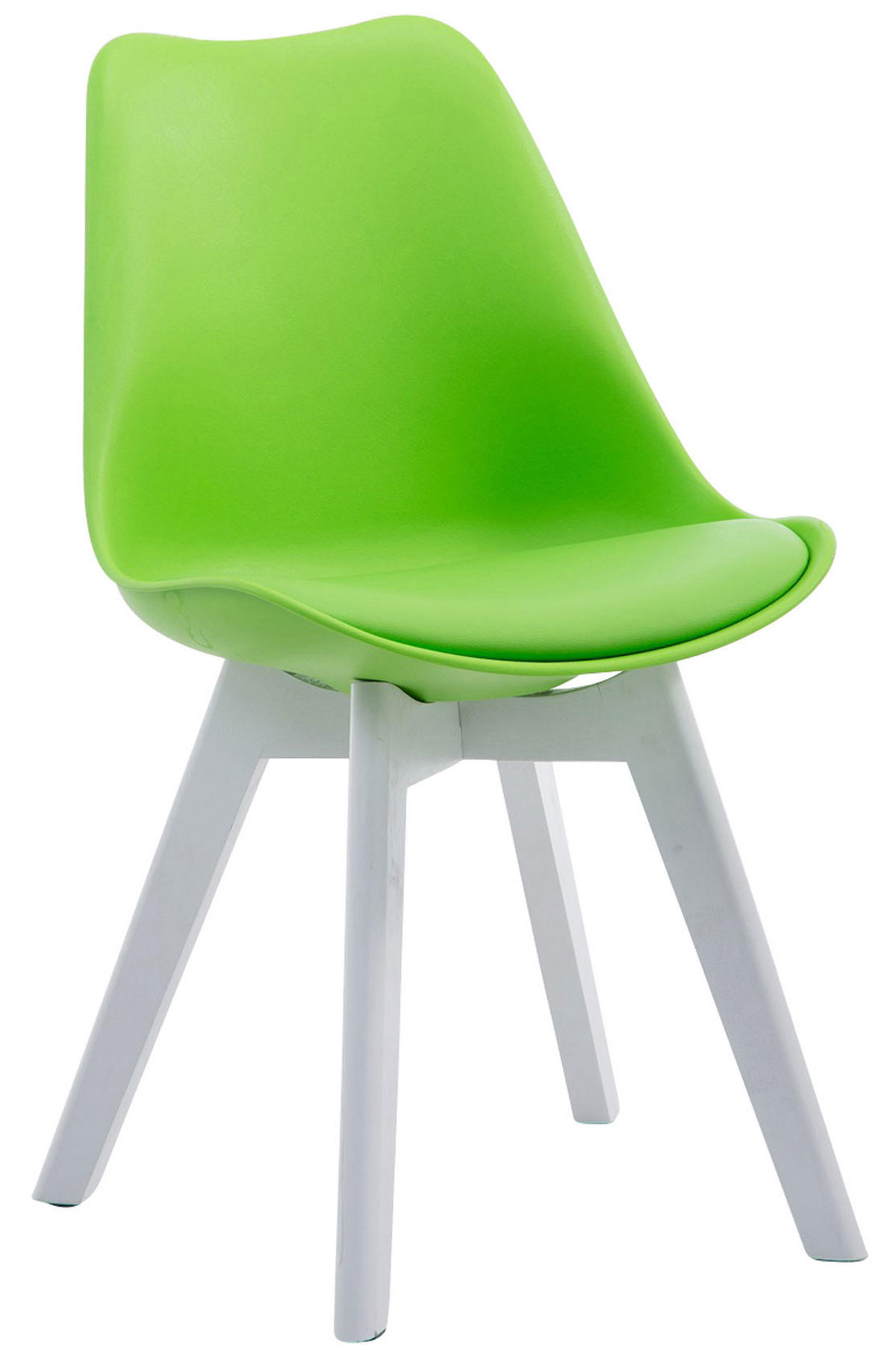 STUHL Lederlook grün - Weiß/Grün, Holz/Textil (48/84/41.5cm) - CLP