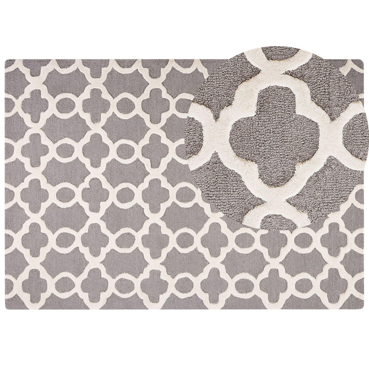 KURZFLOR-TEPPICH Zile 230/160 cm - Grau, Textil (160/230cm) - Beliani