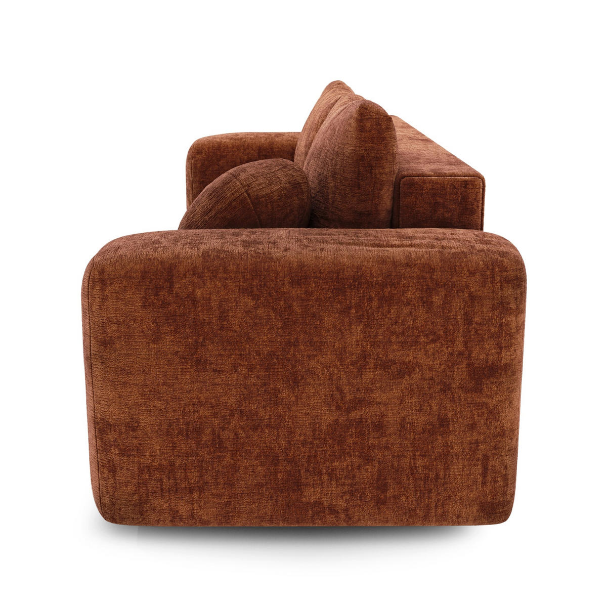 SCHLAFSOFA mit Stauraum LIOR Strukturierter Samt Terrakotta 260cm - Dunkelorange/Terracotta, Textil (260/83/100cm) - Premium Interiors