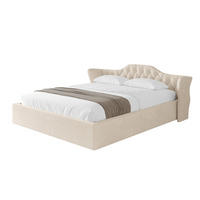 POLSTERBETT mit Bettkasten und Lattenrost, Boxbett ohne Matratze - ZORAN-V1 120x200 Beige - Creme, Holzwerkstoff/Textil (120/200cm) - ALTDECOR