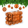 50-TLG.WEIHNACHTSKUGELN-SET - Orange, Kunststoff (6/7/6cm) - Relaxdays